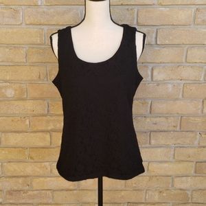 DANA BUCHMAN Black Layered Lace Tank